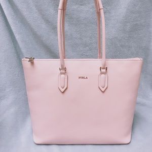 Furla Leather Tote in Blush